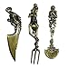 Halloween czaszki sztućce metalu sztućce czaszki formularz gotycki sztućce łyżka rozwidlenia biscuit nóż set halloween przyjęcie,Bronze
