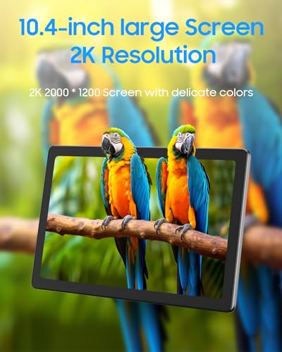 Image of PEICHENG Tablet with Keyboard and Case, Android 13.0 10.4 inch, 16GB RAM + 128GB ROM, 2000x1200 2K FHD, Powerful 2.0GHz 2.4G & 5G CPU & WiFi 6, Bluetooth 5.0, 2 in 1 Tab, Color