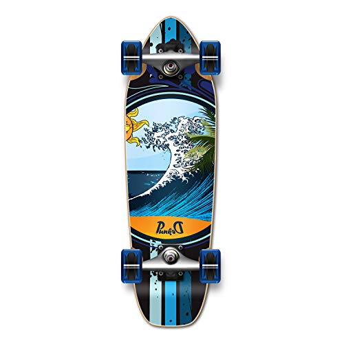 New Graphic Wave Complete Longboard- Mini Cruiser- Banana Cruiser 27' X 8', Wave