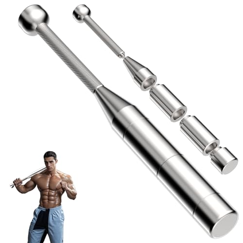 Indian Clubs for Strength Training,6-in-1 Premium Steel Adjustable Macebell Clubbell,Muscles, Shoulder, Grips & Forearms Workouts to Stretching,with Non-slip Knurled Handles