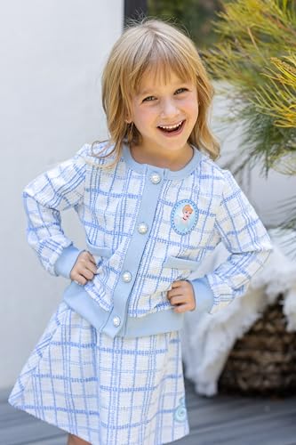 Image of Disney Frozen Elsa Minnie Princess Girl Outfit Knit Top & Tweed Skirt Set 2-13Y