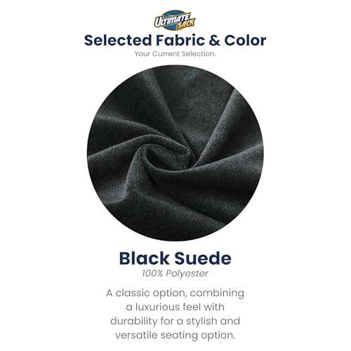 Image of ULTIMATE SACK 6000 6-Foot Bean Bag Chair with Footstool, Black Suede Cover - Oversized Foam Lounger, Floor Seat, Small Sofa, or Couch Bed for Living Area, Gaming Room, or Reading Lounge
