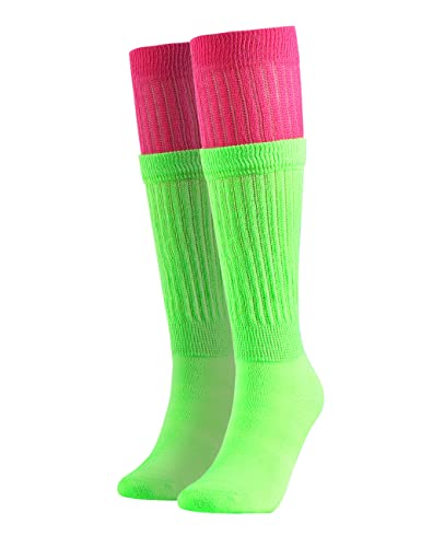 Image of v28 Women Men Slouch Cotton Socks Knee High /Mid Calf Socks Warm Knit Leg Warmer