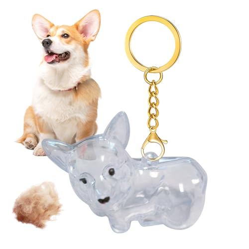 Yorajuy Hundehaar-Andenken | Tierhaare Andenken | Emotionaler Charm-Anhänger Halter Transparente Aufbewahrung für Erinnerung Männer Frauen Auto Geldbörse