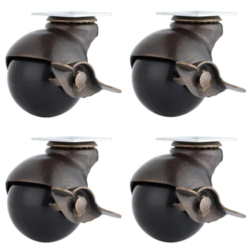 Roulette à bille vintage pack de 4 roulettes de meuble pivotantes avec frein pour canapé et armoire