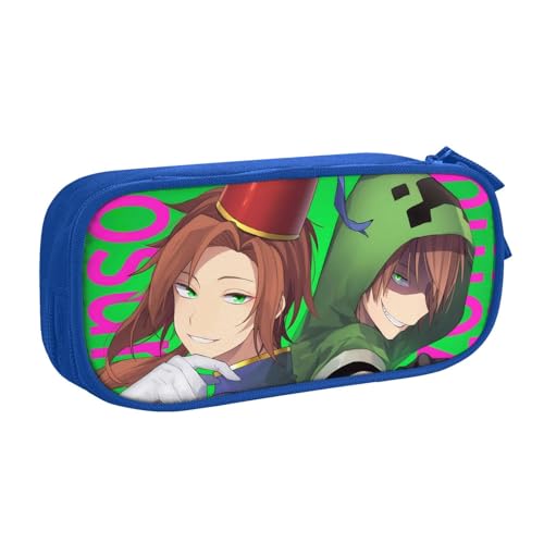 異世界の主役は我々だ9ペンケース 筆箱 筆入れ 大容量 軽量 筆袋 収納袋 多機能 文具収納 収納袋 化粧品袋 通学小学生子供誕生日プレゼントBlue