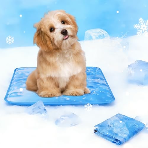 Boonmax Dog Cooling Mat, Universal Pet Cooling Pad, Double-Sided Durable Water-Resistant, Portable and Easy to Clean, Suitable for All Pets, Keep Your Pet Cool Indoors and Outdoors（18 x 18 in）