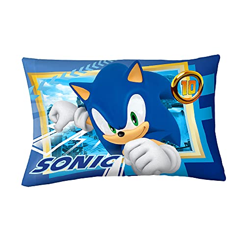 Audífonos, Video Games Franco Funda de Almohada Reversible de Microfibra súper Suave, 20 x 30 Pulgadas, Sonic The Hedgehog