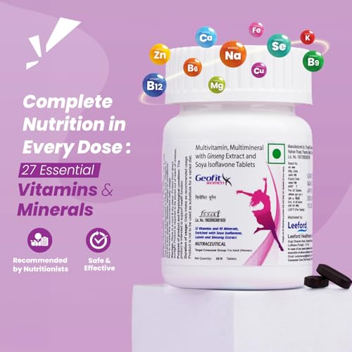 Geofit Multivitamin Tablets for Women with Biotin, Multiminerals and Ginseng Extract | Vitamin C, E & A | Health Supplement for Women | for Energy, Metabolism & Immunity- 30... - Image 4