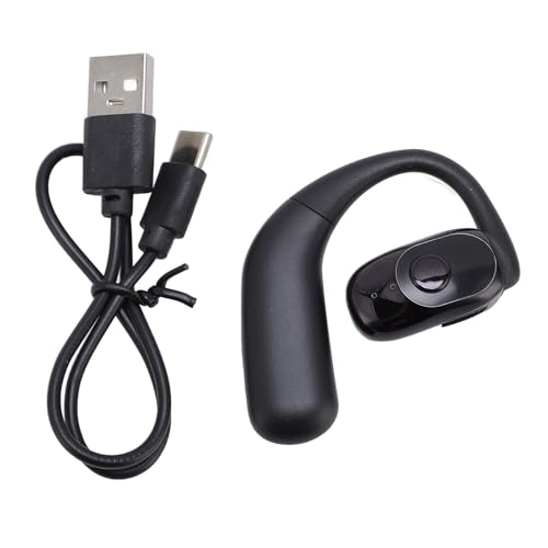 Ouitble Auricolari Aperti Bluetooth V5.4 Auricolare a Orecchio Singolo Cuffie Sportive Senza Fili 180 ° Rotazione con Ganci Cavo USB C per Business Guida Sport Ufficio