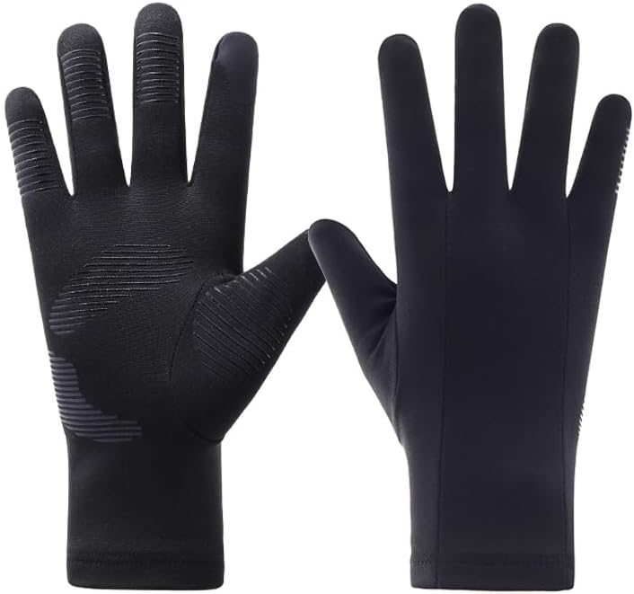 Men's Lightweight Running Gloves Anti-Slip Touch Screen Warm Winter Gloves Liners for Cycling Biking Driving
