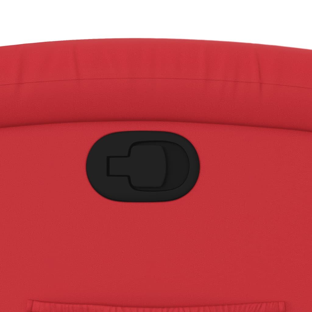 Poltrona relax con funzione reclinabile, poltrona TV regolabile fino a 135 gradi, poltrona imbottita in ecopelle con poggiapiedi e tasca laterale, poltrona TV per soggiorno, rosso, 71 x 86,5 x