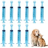 JYNXOR 10 Pcs Haustier Fütterung Silikon Nippel, katzenmilch Aufzuchtflasche für undewelpen Kitten, mit Spritzen, Plastikspritze, Futterspritzen Kleintiere, für Welpen Hund Katze oder andere Haustiere