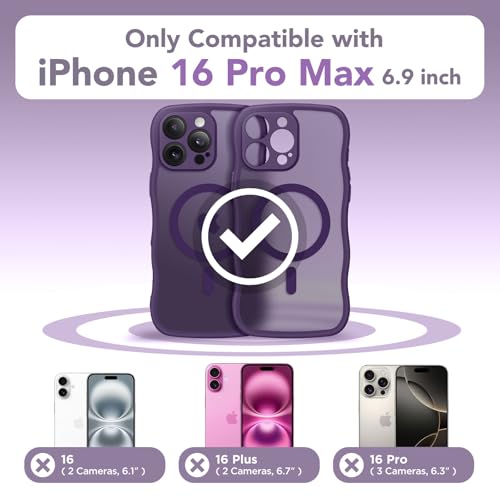 Coque iPhone 16 Pro Max violette transparente et mate compatible MagSafe
