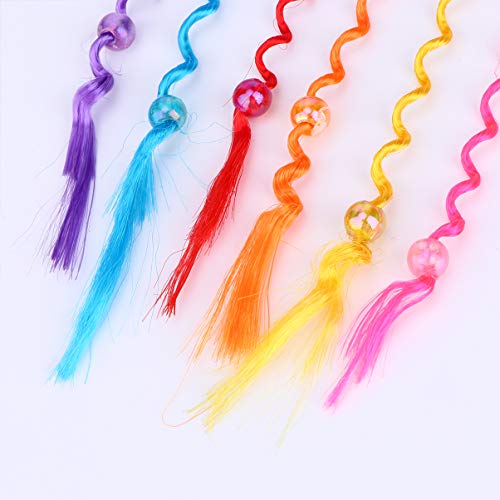 FRCOLOR 3 Conjuntos de Cabelo Encaracolado Peruca Clipe Estilo BoÃªmio ExtensÃ£o Colorida Peruca Rab