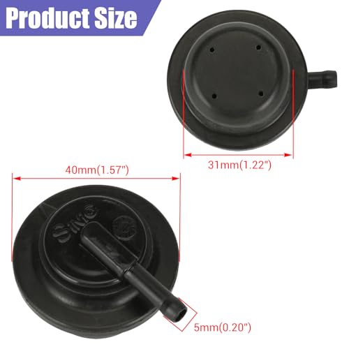 Image of Gas Fuel Tank Vent Valve Grommet Compatible with Generator GP5500 GP6500 GP7500E RS8000E XP6500E XP10000E GP17500 Sportsman 3500 4000 Roll Over Valve Parts with Fuel Filter Tube Line Black