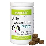 Waggedy Puppy Vitamin Chews –60 Chewy Multivitamins, Full Spectrum Functional Treats, Large or Small