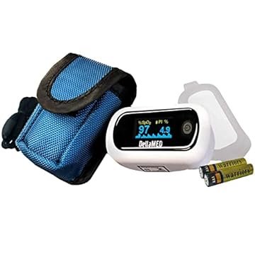 Oxímetro de Pulso para Dedo Digital com Alarme de Emergência Dellamed