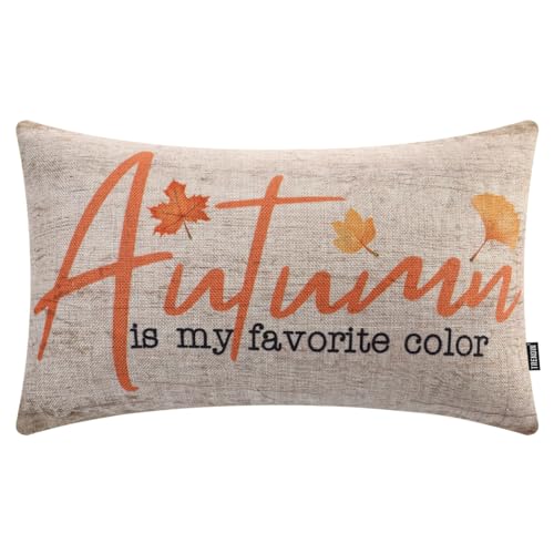 TRENDIN Autumn Throw Pillow Covers for Couch, Linen Decorative Pillow