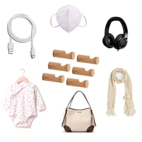 Lonangg LONANGG-20 6Pack Nordic Creativity Wall Hooks Decorative Hooks Coat Hangers Rack Hooks Solid Wood Hooks Towel Hook Ear Hook Coat Hooks thumb #6