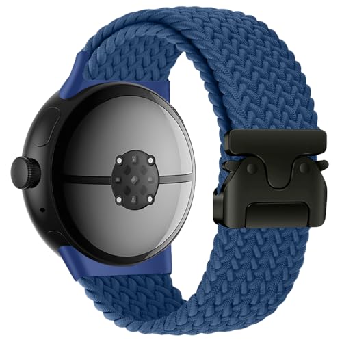 Image of Yeahxing Band for Pixel Watch 4 /3 /2 /1 Band - Stretchy Nylon Braided Bands for Google Pixel Watch 41mm 45mm, Fit 6.8-10.2 inch Adjustable Wristband with Parachute Buckle for Men Women