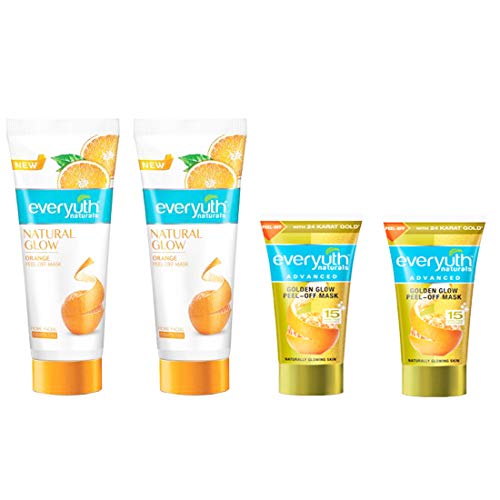 Everyuth 2 Naturals Natural Glow Orange Peel Off Mask (90gm) with 2 Naturals Golden Glow Peel Off Mask (50gm)