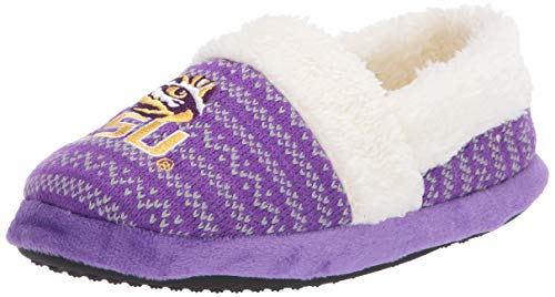 FOCO NCAA Lsu Tigers Unisex Smu Big Logo Holiday Aztec Print Knit Moccasinsmu Big Logo Holiday Aztec Print Knit Moccasin, Team Color, Large