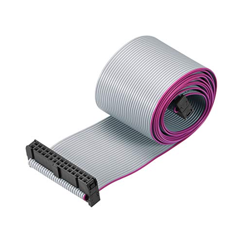 uxcell IDC Wire Flat Ribbon Cable FC/FC Connector A-Type 30 Pins 2.54mm Pitch 1m Length Gray