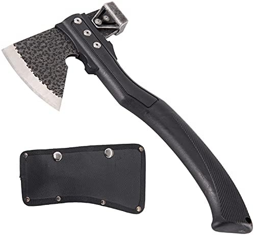 TESCOACH Chopping Axe 10.5inch Camping Hatchet for Wood, Ergonomic Curved Anti-slip Handle, Portable Sheath(1.0lb)