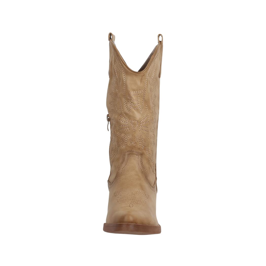 Elara Stivali da Cowboy Donna Motociclista Chunkyrayan 301-A32P Khaki PU-39