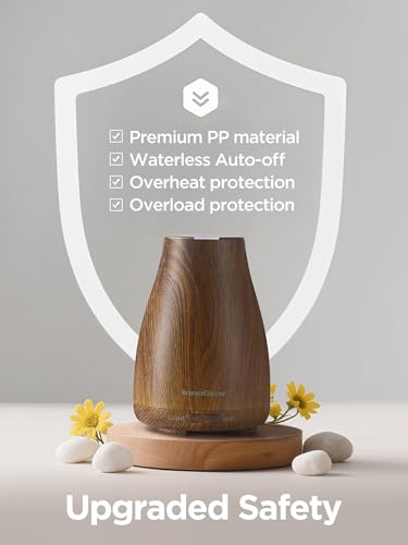 Image of InnoGear Essential Oil Diffuser, Ultrasonic Diffusers for Home Aromatherapy Humidifier for Bedroom Room 7 Colors LED 2 Mist Mode Auto Off, Bronze
