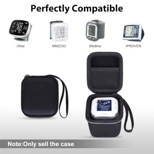 Image of XANAD Hard Case for Oklar /MMIZOO /Medline /IPROVEN Wrist Blood Pressure Cuff Monitor Within Size 4'' x 3'' x 3'',Black