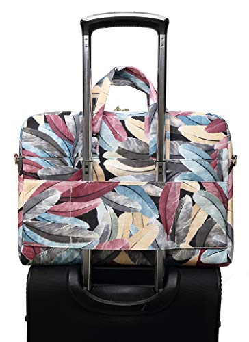 DACHEE Colorful Feather Pattern 15 inch Waterproof Laptop Shoulder Messenger Bag for 14 Inch to15.6 inch Laptop 15 laptop Case3