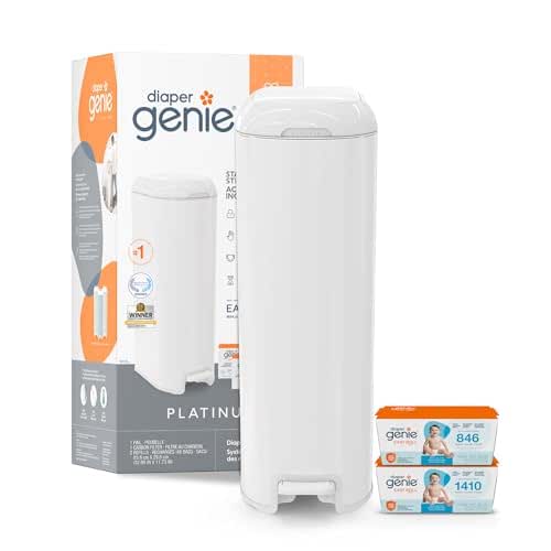 Diaper Genie Platinum Pail Gift Set, Lily White, Made of