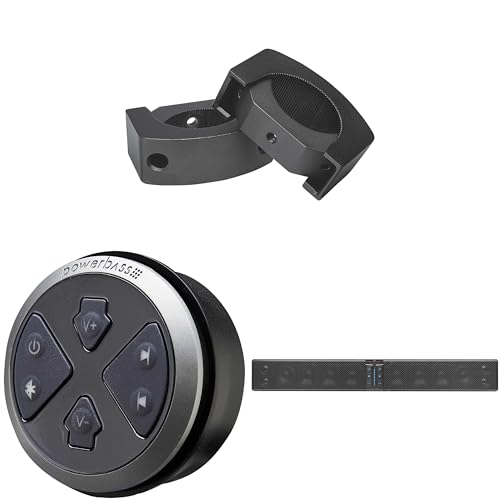 PowerBass XL-1250-12 Speaker System, Bluetooth Powersports Sound Bar with XL-SBCON - Wired Remote Controller & XL-SBCLAMP2 - XL Sound Bar Universal C-Clamps