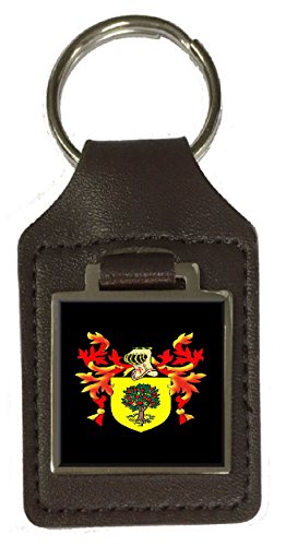 Porte-clés en cuir marron blason Vincent pour sublimer vos clés de maison au quotidien
