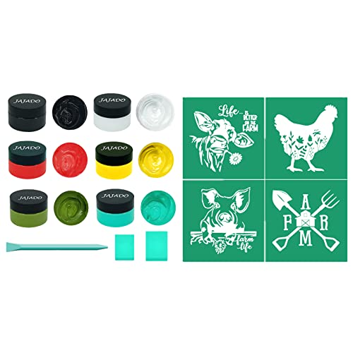 Jajado 10 Pcs Chalk Paste Fabric Screen Printing Ink, Chalk Paste Paint Stencils Paste Ink Reusable Self Adhesive Silk Screen Transfer Paint For Wood, T-Shirt, Cup, Diy Farmhouse Decor Craft Project #TOP6
