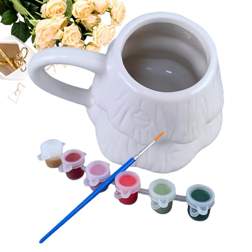 Tasses en céramique blanche pour travaux manuels et kit peinture enfant adulte