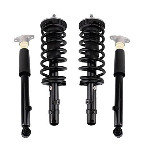 Image of TRQ Front and Rear Complete Strut Assembly & Shock Absorber Kit Complete Strut & Coil Spring Assembly Compatible with 2017 Genesis G80 2015-2016 Hyundai