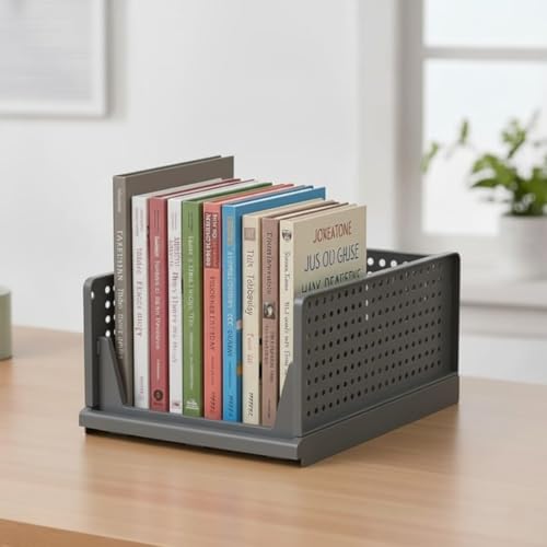 Image of MECHDEL Wardrobe Organizer for Storage /Polypropylene Foldable & Stackable Closet Basket /Cupboard Organizer for Clothes /Mounted Closet Systems (FOLDABLE BASKET-GREY, 1PCS)
