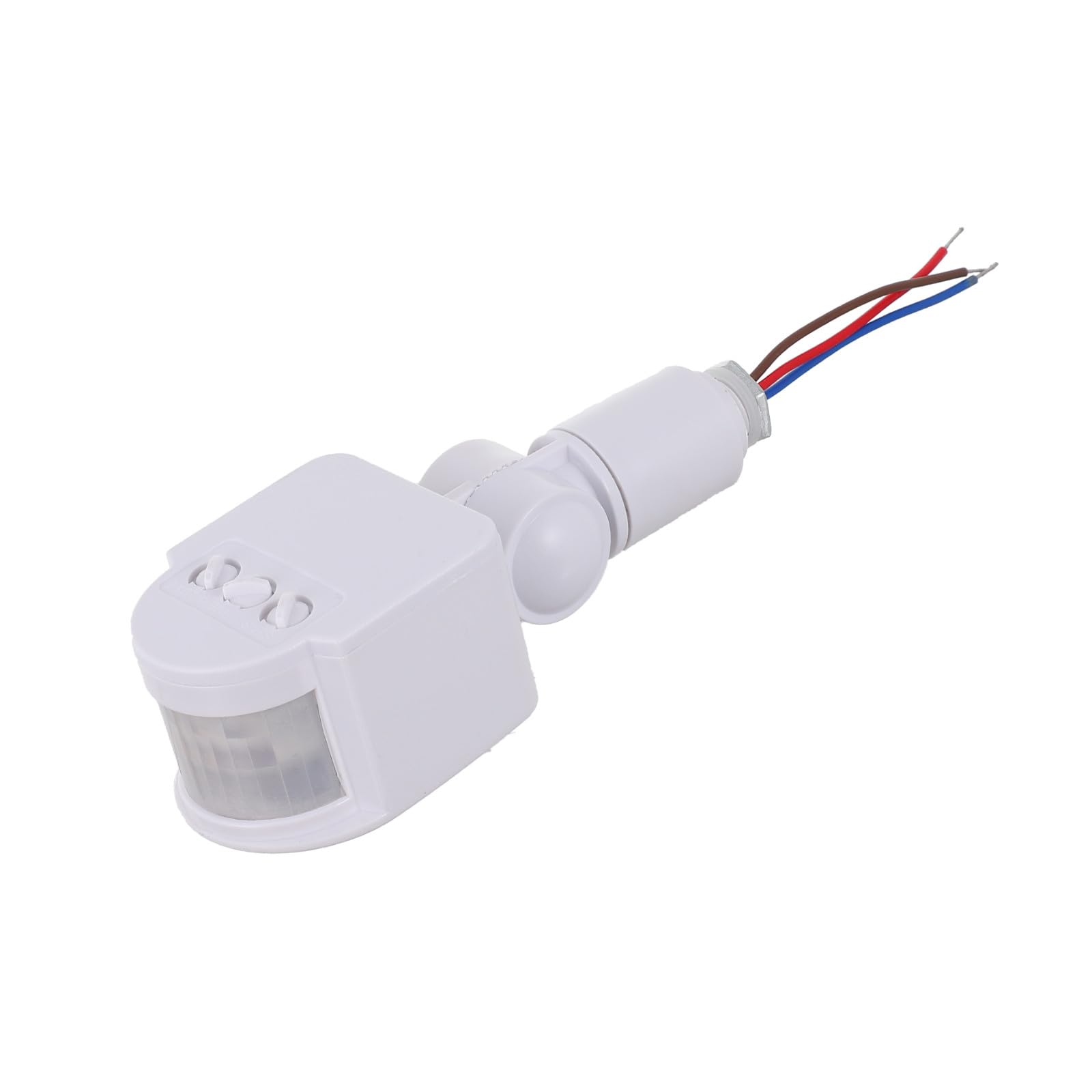 Alipis LED Security Infrared Pir Motion Sensor Floodlight for Outdoor Wall Mounting Automatic Lighting Control White ABS Housing