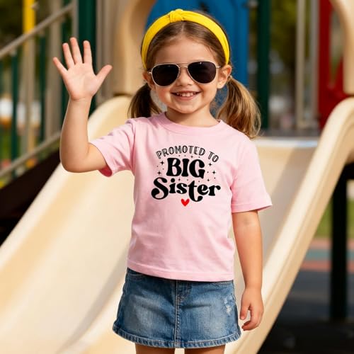 Image of Big Sister Shirt for Girls Toddler Kids Pregnancy Announcement Promoted to Big Sis T-Shirt Summer Short Sleeve Top