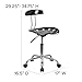 Flash Furniture Elliott Vibrant Black and Chrome Swivel Task Office Chair with Tractor Seat
