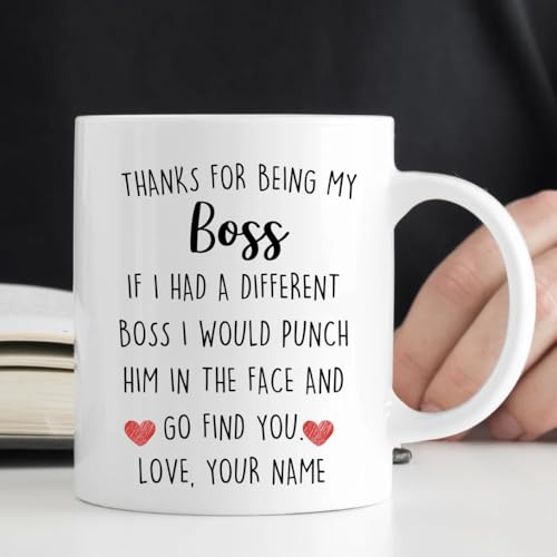 Thanks for Being My Boss Coffee Mug - Personalized Custom Mug - If I Had A Different Boss Coffee Mug, Best Boss Ever Mug, Christmas Gift For Boss, Coworkers, Work Friends, Colleagues