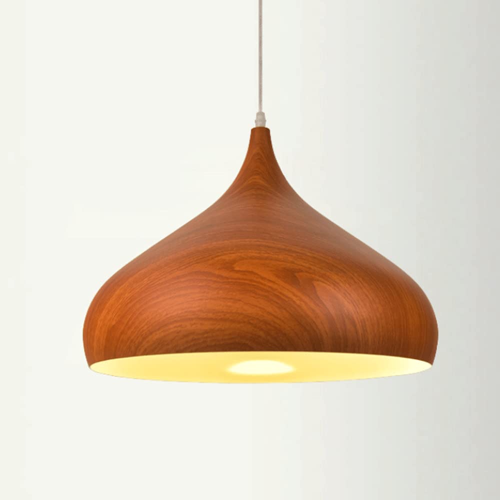 Lampada A Sospensione Vintage Regolabile In Metallo Effetto Legno