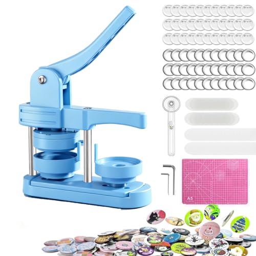 Image of YYMTTOR Button Maker Machine Kit 58mm(2.25in) – DIY Pin Badge Press with 100 Buttons, Custom Pin Maker for Crafts, Parties & Gifts