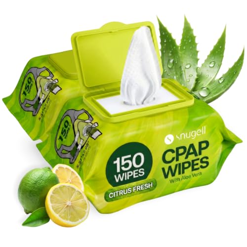 Snugell CPAP Mask Wipes - Travel Size 300 Count (Pack of 2), Citrus Scent