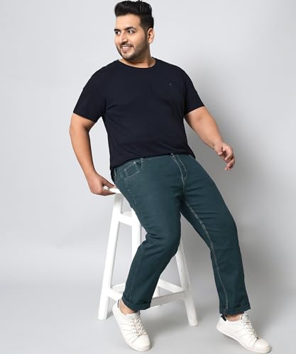 Image of STUDIO NEXX Regular Fit Cotton Lycra Blend Black Jeans