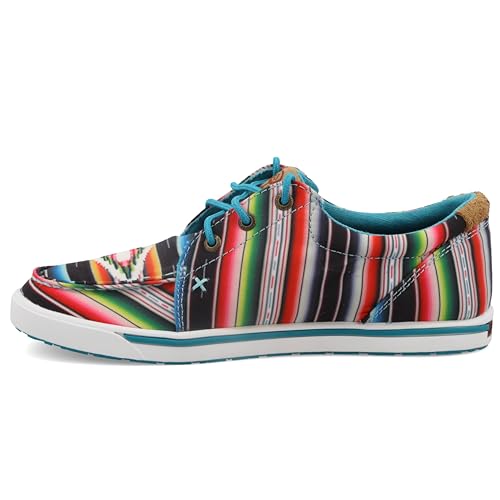 Twisted X Women's Hooey Loper, Moc Toe, Black & Serape, 10 M2