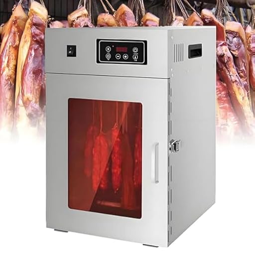 Secador de carne doméstico con panel de control LED, secador de carne rotatorio eléctrico, secador de alimentos comercial, secador de grado industrial con ajuste de 30 a 90 °C, apto para salchichas | Ya disponible en tu tienda friki favorita! En mundofriki.es!